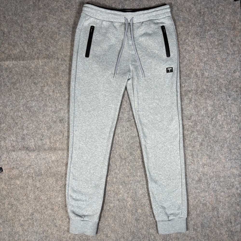 Tahari Sport Joggers Mens Large Gray Slim Fit Tapered Leg Sweatpants Regular NWT